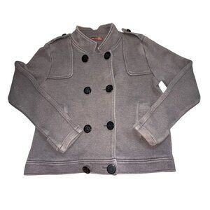 525 America Knit Sweatshirt Style Double Breasted Jacket-Gray-M-GUC